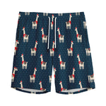 Santa Claus Llama Xmas Pattern Print Men's Sports Shorts