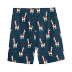 Santa Claus Llama Xmas Pattern Print Men's Sports Shorts
