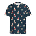 Santa Claus Llama Xmas Pattern Print Men's Athletic T-Shirt