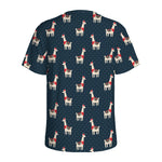 Santa Claus Llama Xmas Pattern Print Men's Sports T-Shirt