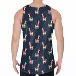Santa Claus Llama Xmas Pattern Print Men's Velvet Tank Top