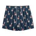 Santa Claus Llama Xmas Pattern Print Mesh Shorts