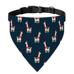 Santa Claus Llama Xmas Pattern Print Over The Collar Dog Bandana