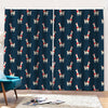 Santa Claus Llama Xmas Pattern Print Pencil Pleat Curtains