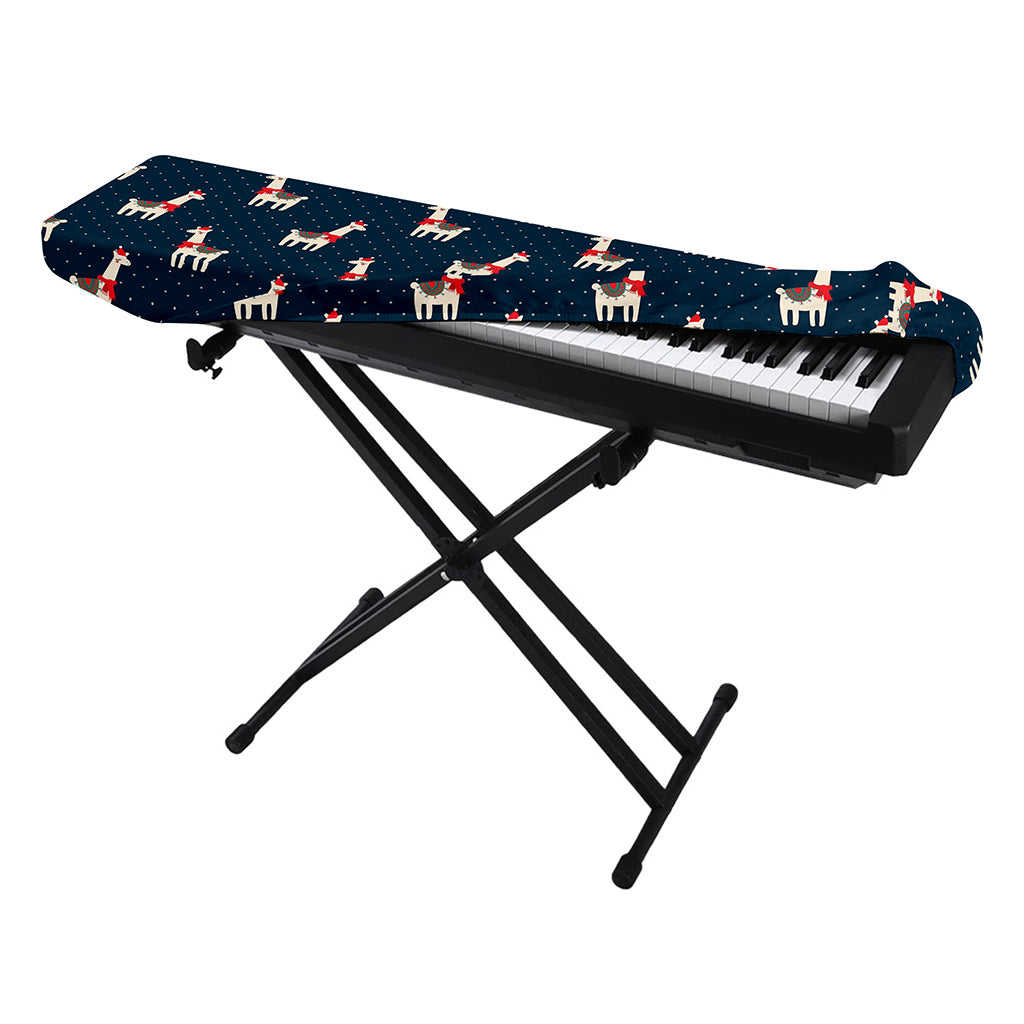 Santa Claus Llama Xmas Pattern Print Piano Keyboard Cover