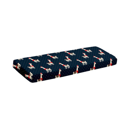 Santa Claus Llama Xmas Pattern Print Piano Keyboard Cover
