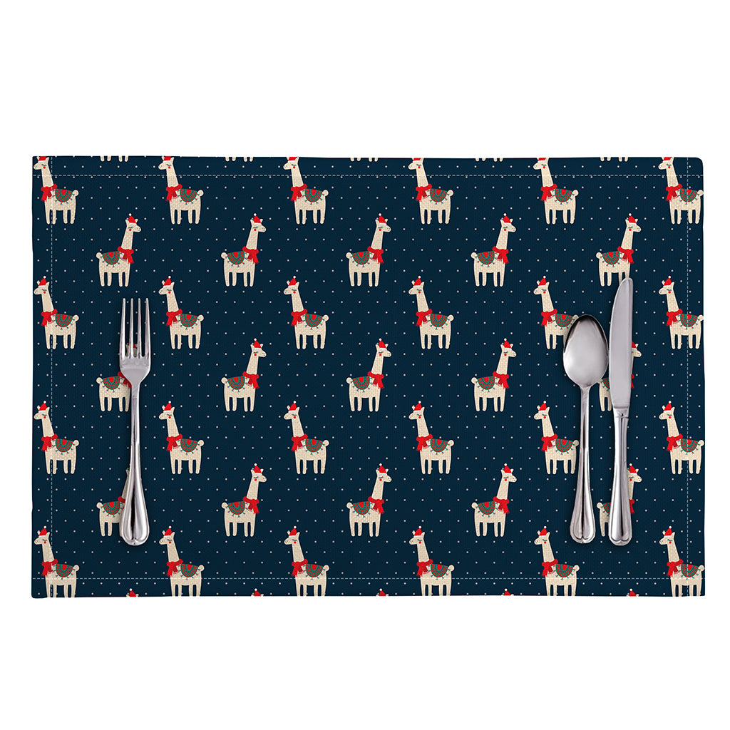 Santa Claus Llama Xmas Pattern Print Placemat