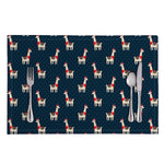 Santa Claus Llama Xmas Pattern Print Placemat