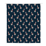 Santa Claus Llama Xmas Pattern Print Polyester Shower Curtain