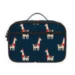 Santa Claus Llama Xmas Pattern Print Portable Lunch Bag