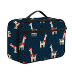 Santa Claus Llama Xmas Pattern Print Portable Lunch Bag