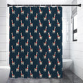 Santa Claus Llama Xmas Pattern Print Premium Shower Curtain