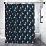 Santa Claus Llama Xmas Pattern Print Premium Shower Curtain