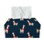 Santa Claus Llama Xmas Pattern Print Rectangle Tissue Box Cover