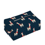 Santa Claus Llama Xmas Pattern Print Rectangle Tissue Box Cover