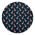 Santa Claus Llama Xmas Pattern Print Round Blanket