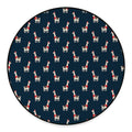 Santa Claus Llama Xmas Pattern Print Round Floor Mat