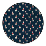 Santa Claus Llama Xmas Pattern Print Round Floor Mat