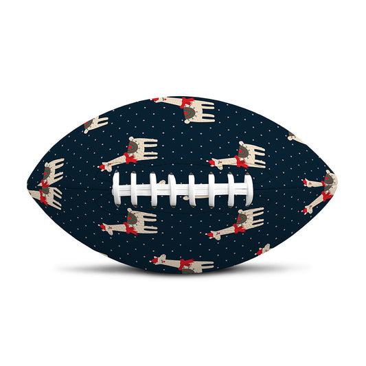 Santa Claus Llama Xmas Pattern Print Rugby Ball