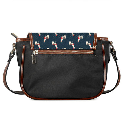 Santa Claus Llama Xmas Pattern Print Saddle Bag