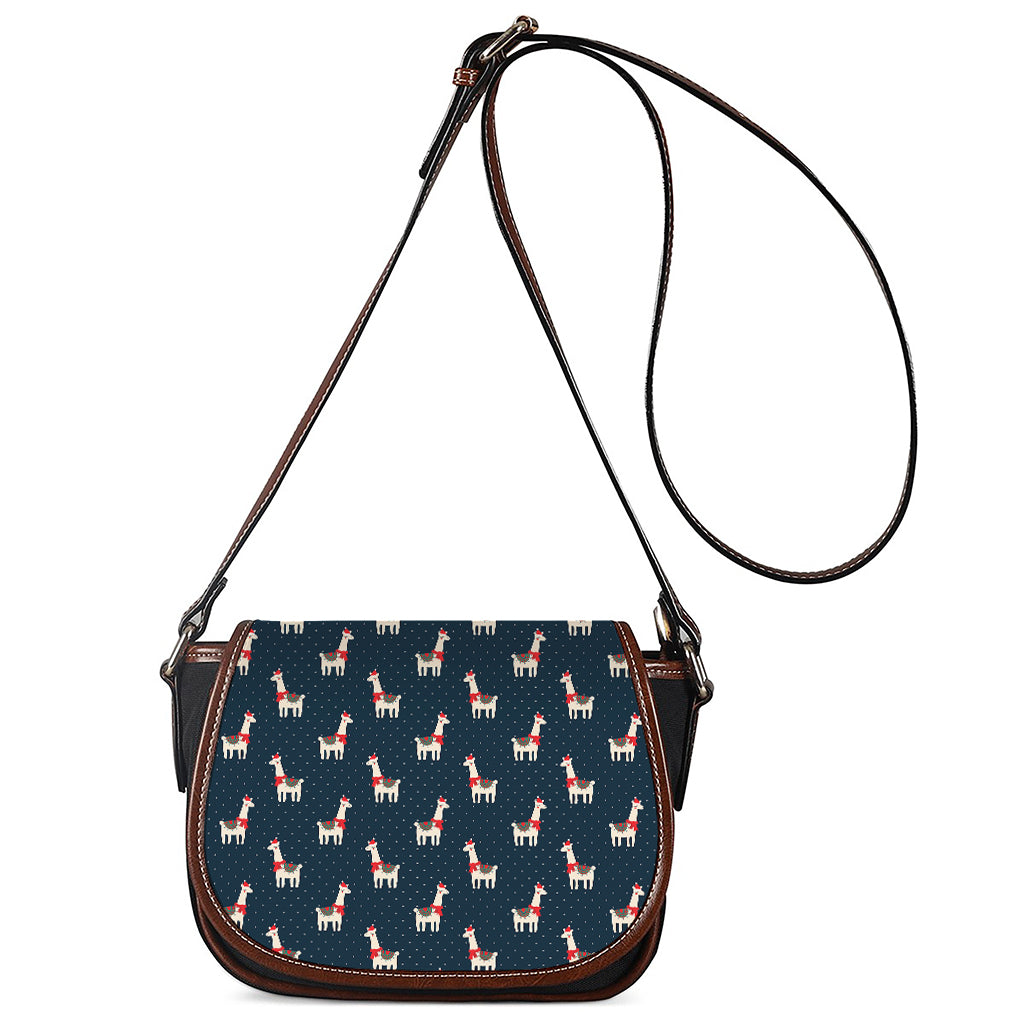 Santa Claus Llama Xmas Pattern Print Saddle Bag