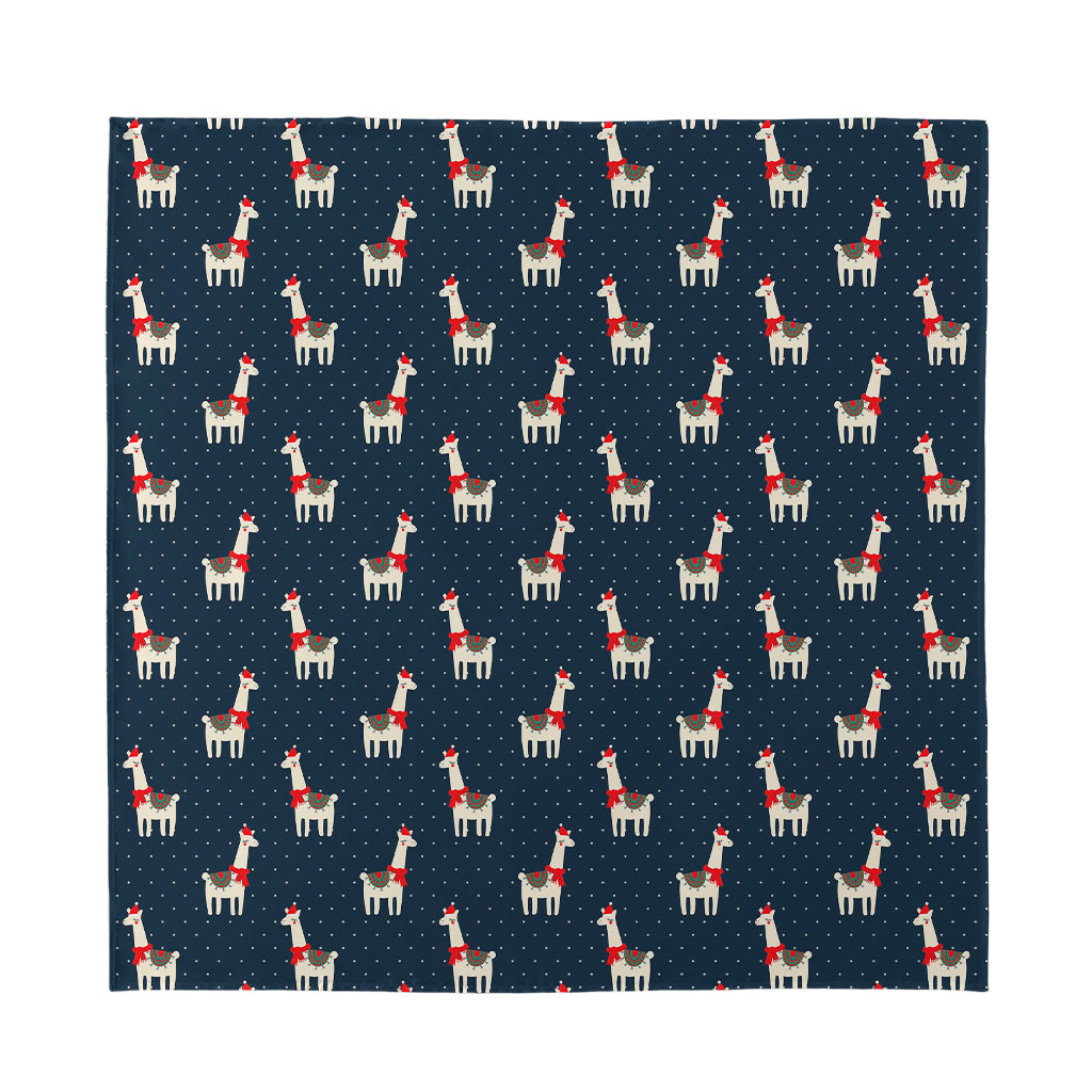 Santa Claus Llama Xmas Pattern Print Silk Bandana