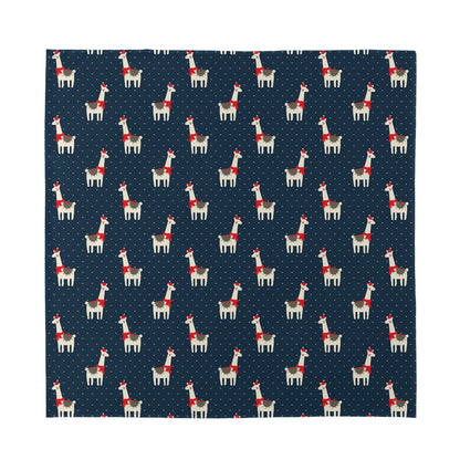Santa Claus Llama Xmas Pattern Print Silk Bandana