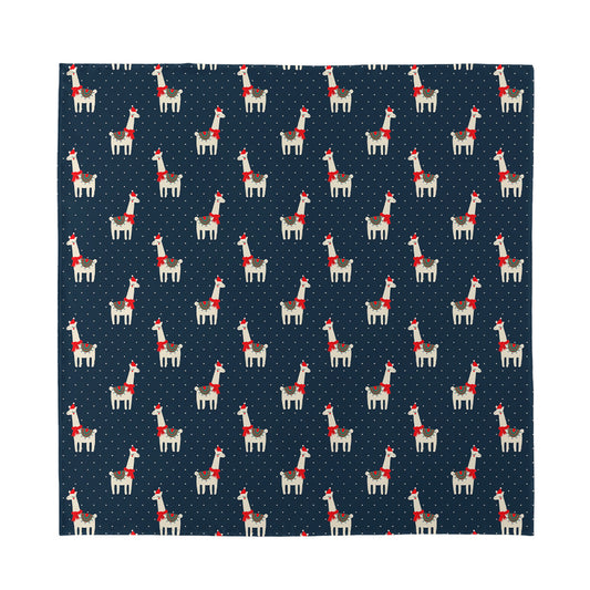 Santa Claus Llama Xmas Pattern Print Silk Bandana