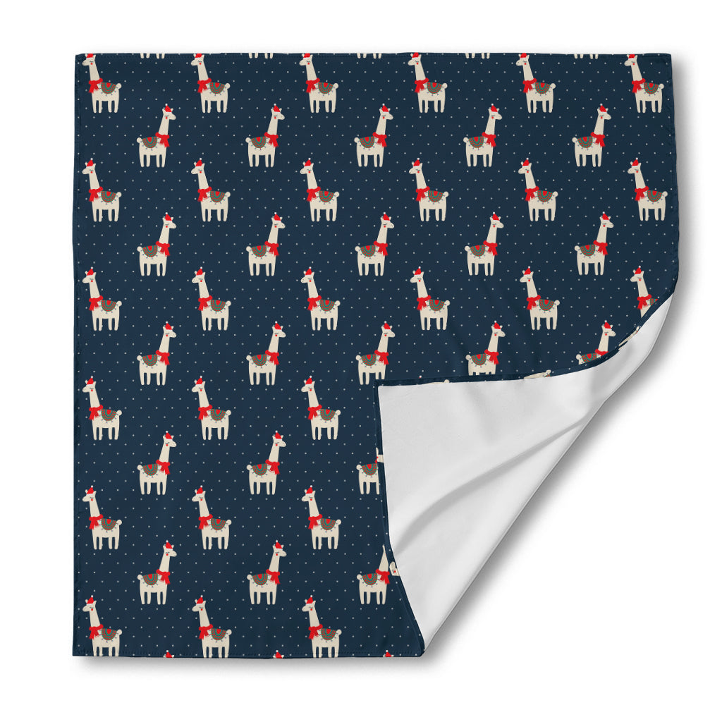 Santa Claus Llama Xmas Pattern Print Silk Bandana