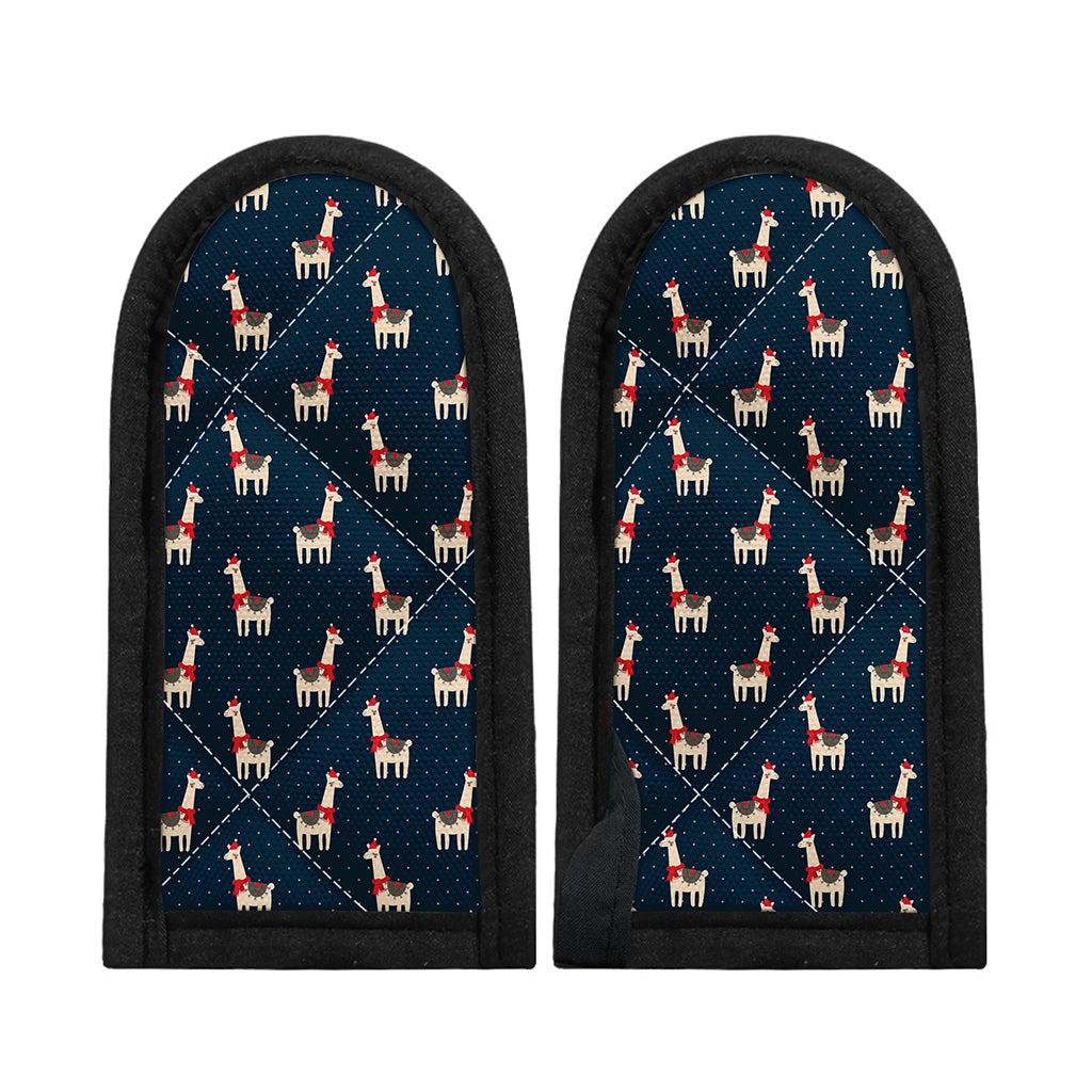 Santa Claus Llama Xmas Pattern Print Skillet Handle Cover