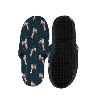 Santa Claus Llama Xmas Pattern Print Slippers