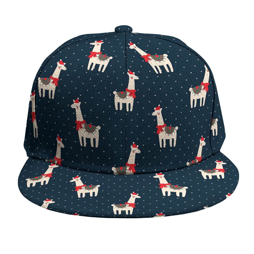 Santa Claus Llama Xmas Pattern Print Snapback Cap