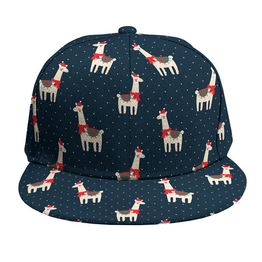 Santa Claus Llama Xmas Pattern Print Snapback Cap