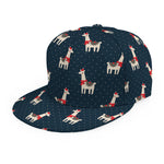 Santa Claus Llama Xmas Pattern Print Snapback Cap