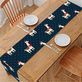 Santa Claus Llama Xmas Pattern Print Table Runner