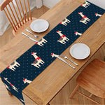 Santa Claus Llama Xmas Pattern Print Table Runner