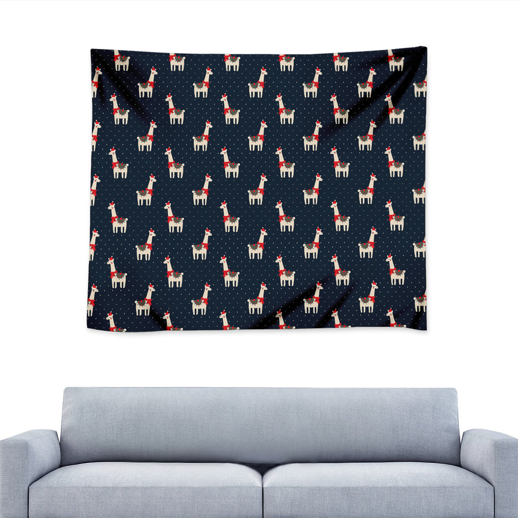 Santa Claus Llama Xmas Pattern Print Tapestry