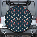 Santa Claus Llama Xmas Pattern Print Tire Cover With Camera Hole
