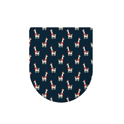 Santa Claus Llama Xmas Pattern Print Toilet Lid Cover