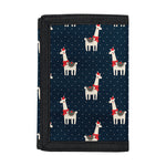 Santa Claus Llama Xmas Pattern Print Trifold Wallet