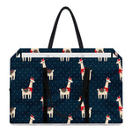 Santa Claus Llama Xmas Pattern Print Utility Tote Bag