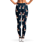 Santa Claus Llama Xmas Pattern Print Women's Leggings