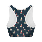 Santa Claus Llama Xmas Pattern Print Women's Sports Bra