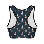 Santa Claus Llama Xmas Pattern Print Women's Sports Bra