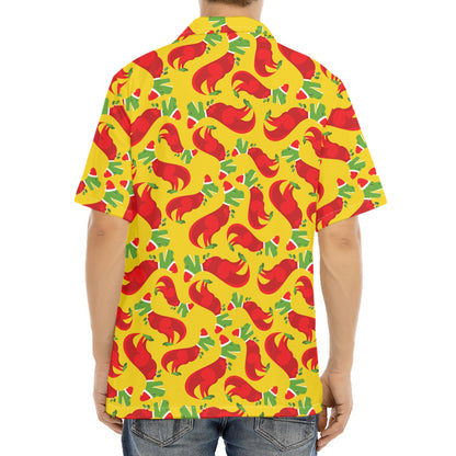 Santa Claus T-Rex Christmas Dino Print Aloha Shirt