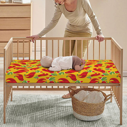 Santa Claus T-Rex Christmas Dino Print Baby Crib Sheet
