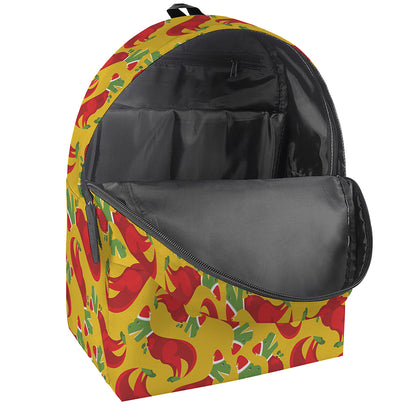 Santa Claus T-Rex Christmas Dino Print Backpack