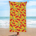 Santa Claus T-Rex Christmas Dino Print Beach Towel