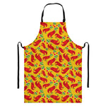 Santa Claus T-Rex Christmas Dino Print Bib Apron With Pocket