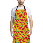 Santa Claus T-Rex Christmas Dino Print Bib Apron With Pocket